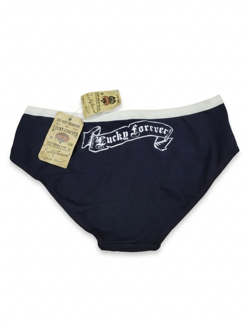 VTG Y2K Deadstock Lucky Brand Underwear Black Banner "Lucky Forever" Size L NWT